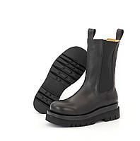 Женские ботинки Боттега Венета черные демисезонные. Осенняя обувь для девушек Bottega Veneta БЕЗ МЕХА.