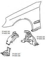Подкрылок передний левый Mercedes C -Class W203 00 -07 , передняя часть (FPS) Fps FP 4605 387