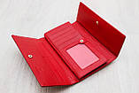 Жіночий шкіряний гаманець червоний, фото 5
