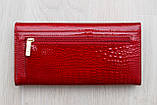 Жіночий шкіряний гаманець червоний, фото 8