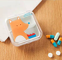 Детская таблетница, детский контейнер для хранения таблеток, органайзер для лекарств Лисичка