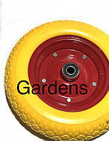Колесо для тачки садового 3,50 -8 TL (бескамірне, під вісь d-20ммм) (жовтое) MRHD