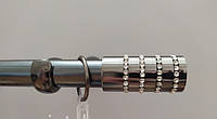 Карниз для штор металлический БАРАМЕЛЛА однорядный 19 мм 1.8м Оникс (чорный блестящий)