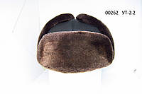 Мужская шапка ушанка из натуральной кожи и меха овчины DAVANI 00262