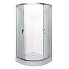 Кутова душова кабіна 100х100 Vivia 101 JK, низький піддон, матове скло, розсувні, фото 3