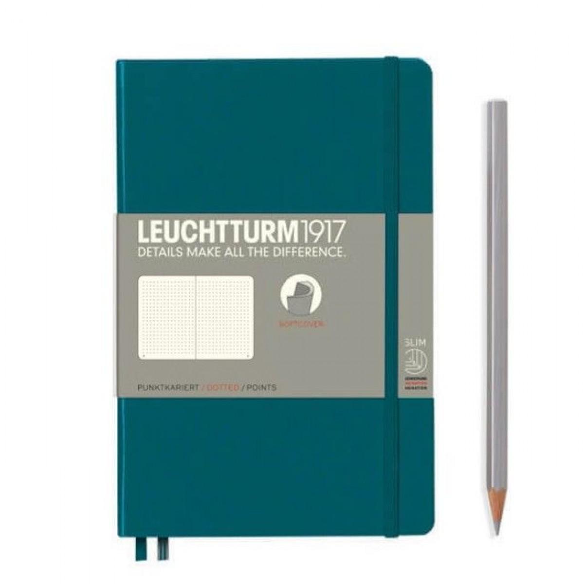 Блокнот Leuchtturm1917 М'яка обкладинка Paperback B6 12,5х19 см Тихоокеанський зелений нелінований (359680)