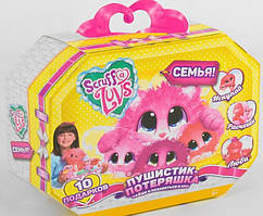 Ігровий набір сюрприз 9199 М'яка іграшка пухнастик Няшка-потірочка, сім'я