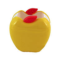 Пластиковий стакан для ручок та олівців "Яблуко" жовтий FS-6008