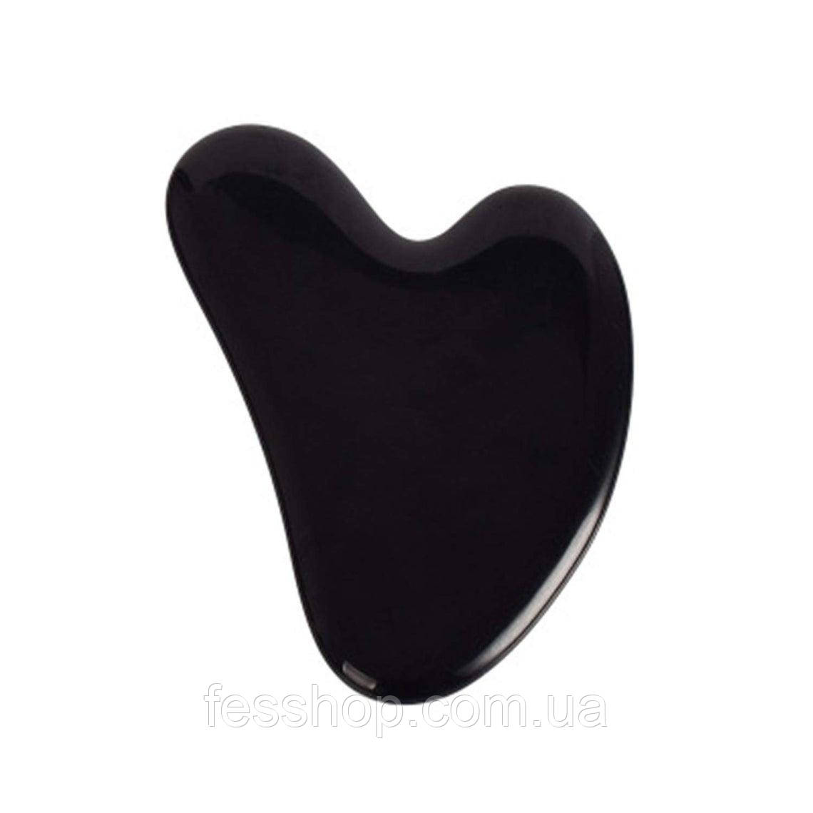 Скребок для массажа ГуаШа Jade Roller форма сердце Обсидиан - фото 5 - id-p1349025126