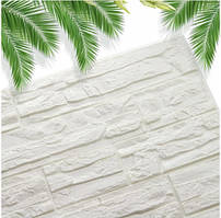 Самоклеючі 3D панелі декоративні шпалери Wall Sticker 700х770х7мм біла. 3д панелі цегла