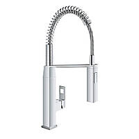 Кран на кухню одноручный с гибким шлангом GROHE EUROCUBE 31395DC0 хром латунь 73341