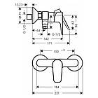 Кран у душову одновентильний HANSGROHE TALIS E 71760670 чорний латунь без душового набору 74567, фото 2