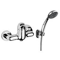 Кран для душу одновентильний ROZZY JENORI FORTUNA RBZ018-5 хром латунь з душовим набором 72227