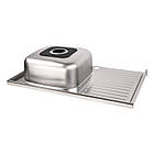 Кухонна мийка сталева прямокутна LIDZ LIDZ5080RSAT8 накладна 505мм x 800мм матова 0.8мм 75406, фото 3