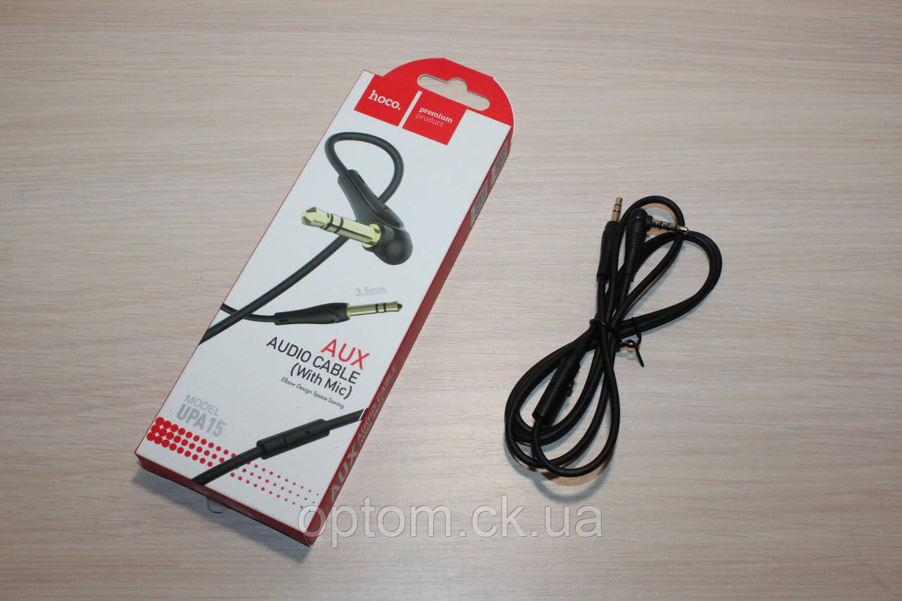 Аудіо кабель AUX HOCO UPA15 1m Black