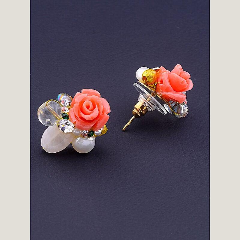 Сережки 'Hand Made' Корал Біжутерний сплав5,3 г.