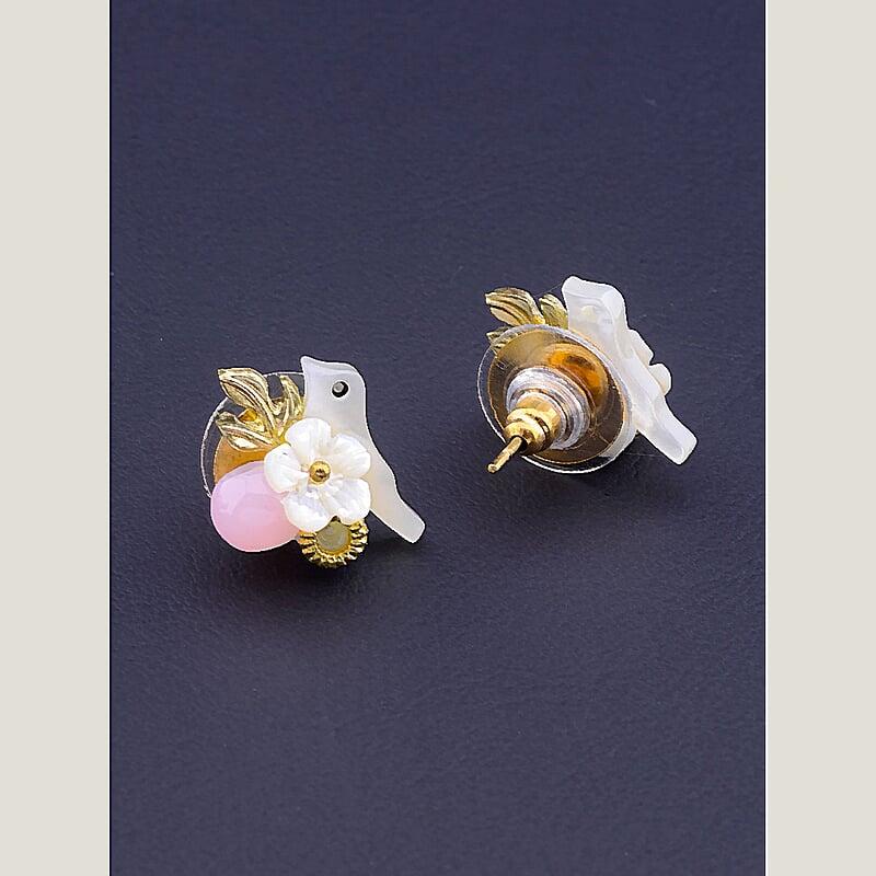 Серьги украшения бижутерия в стиле Hand Made с перламутром из бижутерного сплава