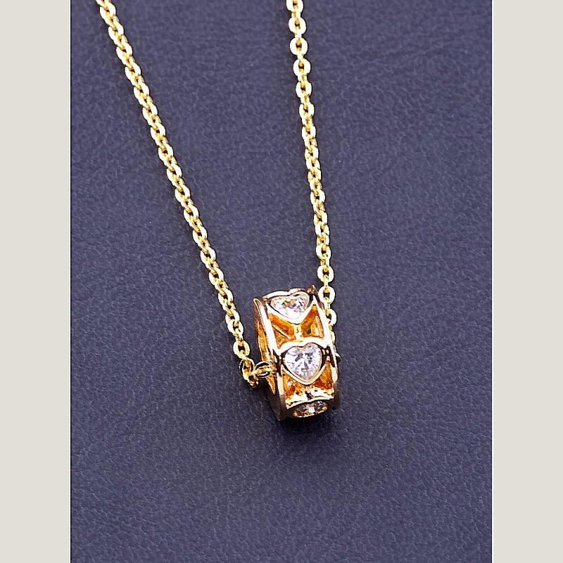 Подвеска на шею медицинское золото Xuping Jewelry Jewelry украшено изделие фианитами 45 см покрытие позолота