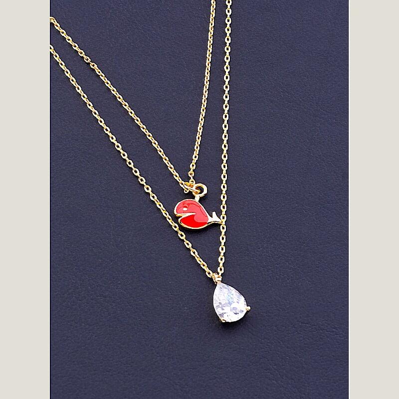 Підвіска біжутерія жіноча на шию Xuping Jewelry Фіаніт позолота 18к