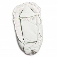 Детский набор для сна кокон позиционер, конверт-плед для новорожденных Twins Waffe, 80х42 см., мятный