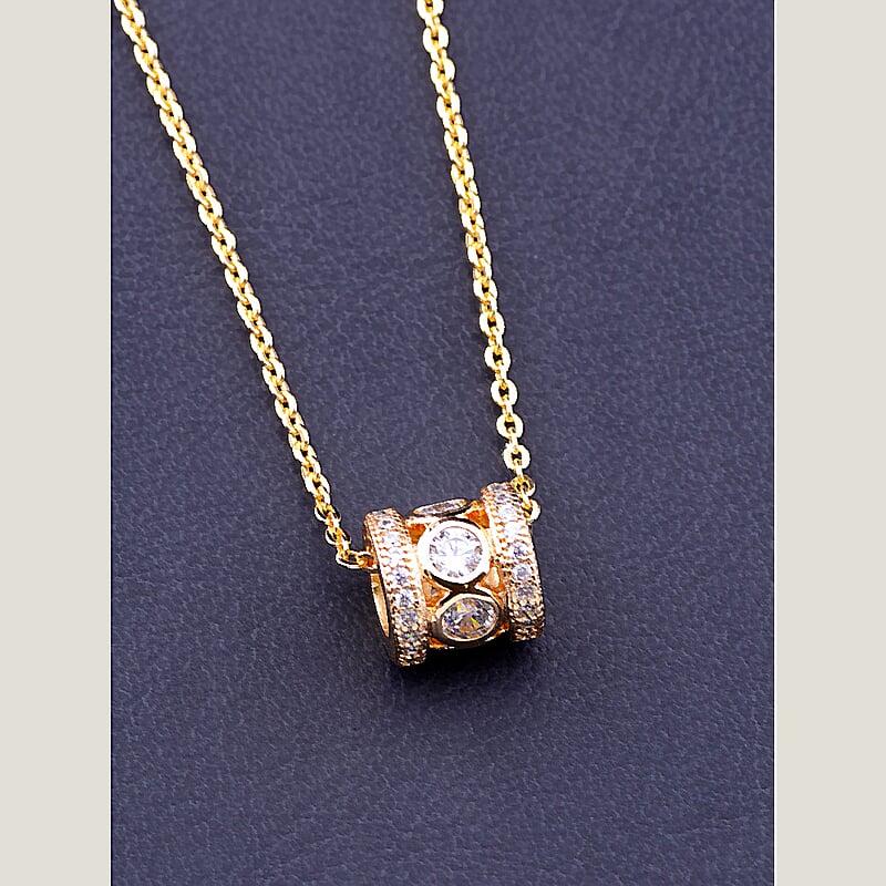 Подвеска на шею медицинское золото Xuping Jewelry Jewelry украшено изделие фианитами 45 см покрытие позолота