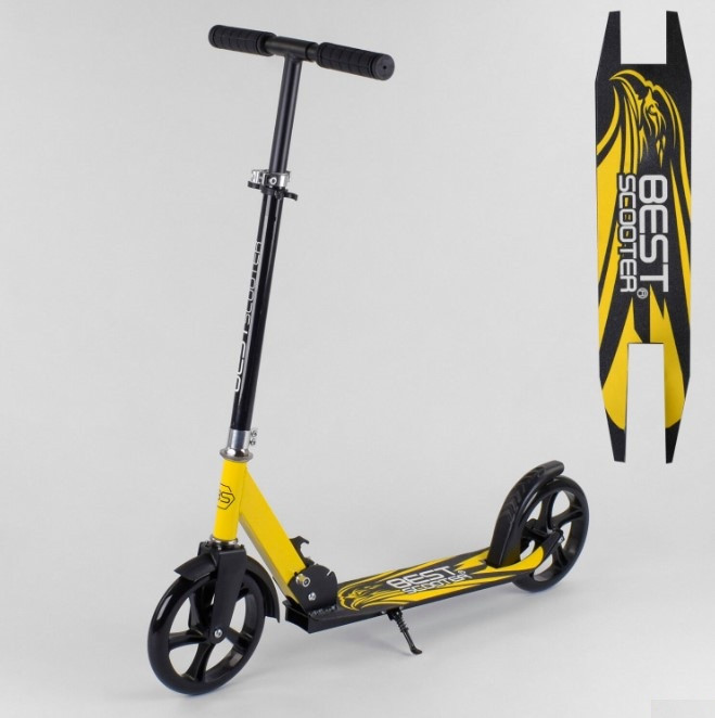 Самокат дитячий двоколісний для хлопчика дівчинки 5 6 7 років Best Scooter 38318 чорно-жовтий