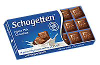 Шоколад "Schogetten Alpine milk Chocolate"(Шогеттен Альпийский молочный), 100г, Германиия (15 шт/1 ящик)