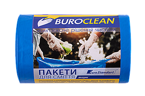 /Пакети для сміття 60л/40 шт міцні сині 600х800мм 21мкм BuroClean EuroStandart