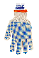 /Перчатки білі з ПВХ точкою 3 нитки BuroClean ECO