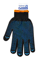 / Перчатки чорні з ПВХ точкою 3 нитки BuroClean ECO