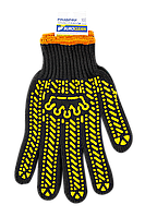 / Перчатки чорні з ПВХ точкою 6 ниток BuroClean EuroStandart