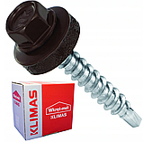 Покрівельні саморізи Wkret-Met Klimas WFD 4,8х55мм RAL 8017 для профнастилу та металочерепиці до дерева упаковка 200 штук, фото 2