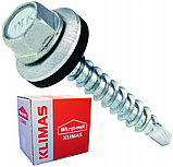 Покрівельні саморізи Wkret-Met Klimas WFD 4,8х35мм оцинкований для профнастилу та металочерепиці до дерева упаковка 200 штук, фото 2