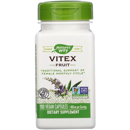 Vitex Fruit 400 mg Nature's Way 100 v-caps плоди вітексу (Авраамового дерева) для жінок, фото 2