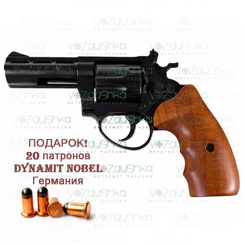 Револьвер me-38 magnum 4r чорний дерев'яна рукоятка