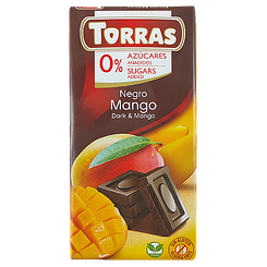 Шоколад чорний з манго (без цукру) Торрас Torras negro mango 75g 40шт/ящ (Код: 00-00004005)