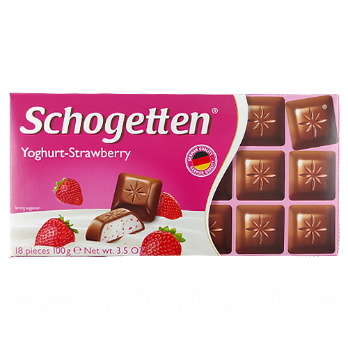 Шоколад Шогеттен 4744 Schogetten yoghurt-strawberry 100g 15шт/ящ (Код: 00-00003948)