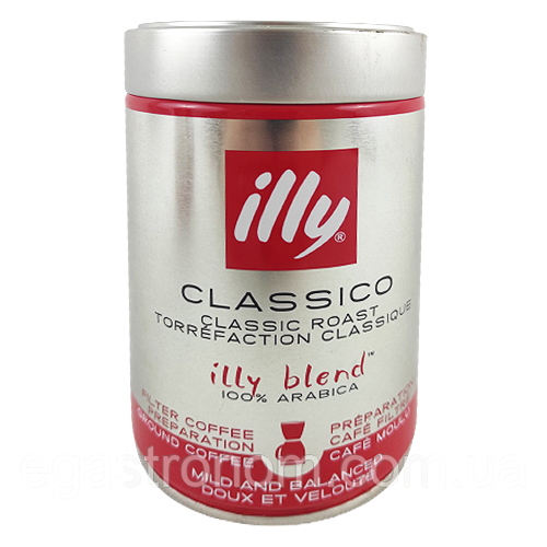 Кава класична для кавомашини (мелена) Іллі Illy classico 250g 12шт/ящ (Код: 00-00004484), фото 1