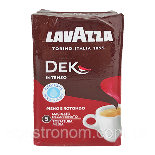 Кава без кофеїну дек інтенсо (мелена) Лавацца Lavazza dek intenso 250g 20шт/ящ (Код: 00-00003321), фото 1