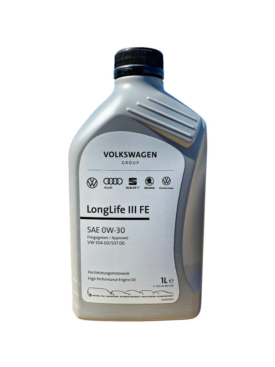 Оригінальне моторне масло VAG 0W30 LongLife 3 1L VW 504 00, VW 507 00, фото 1