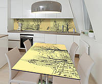 Наклейка 3Д виниловая на стол Zatarga «Пражская легенда» 600х1200 мм для домов, квартир, столов, кофейн, кафе