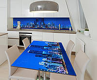 Наклейка 3Д виниловая на стол Zatarga «Шарм ночного мегаполиса» 600х1200 мм для домов, квартир, столов,