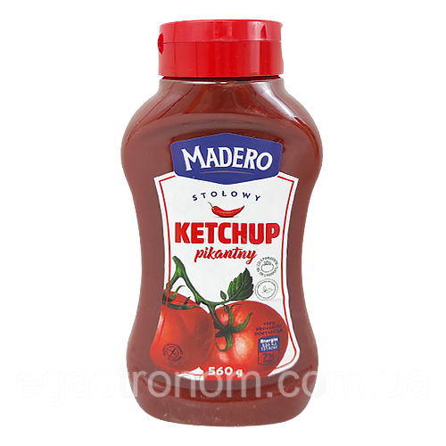 Кетчуп гострий Мадеро Madero pikantny 560g 12шт/ящ (Код: 00-00003701)