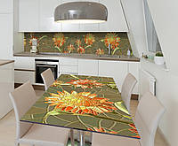 Наклейка 3Д виниловая на стол Zatarga «Солнечное панно» 650х1200 мм для домов, квартир, столов, кофейн, кафе