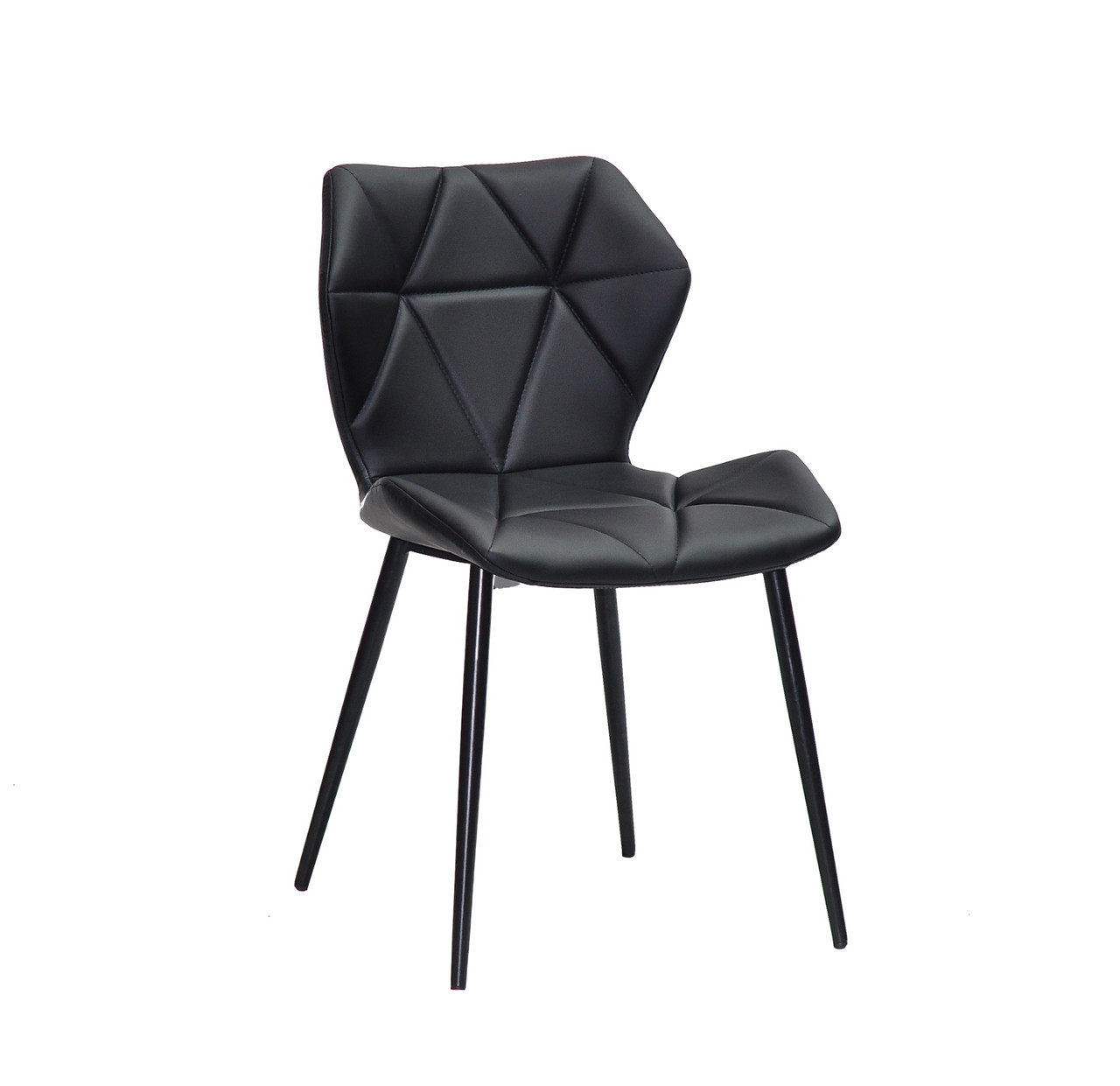Стілець з екошкіри на металевих чорних ніжках Greg-ML з ергономічним сидінням і стильним дизайном