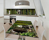 Наклейка 3Д виниловая на стол Zatarga «Бамбуковый привет» 600х1200 мм для домов, квартир, столов, кофейн, кафе