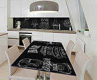 Наклейка 3Д виниловая на стол Zatarga «Белым мелом» 600х1200 мм для домов, квартир, столов, кофейн, кафе