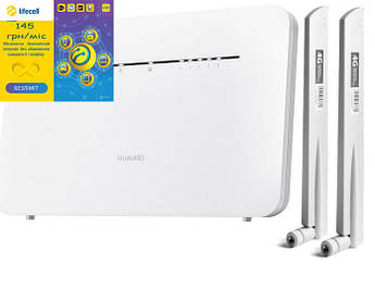Wi-Fi роутер Huawei B535-232 + комплект антен 10 dBi + Lifecell Повний Безліміт 199 грн/міс