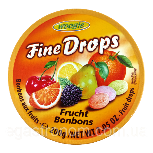 Льодяники фруктовий мікс Дропс Drops frucht bonbons 200g 10шт/ящ (Код: 00-00003458)