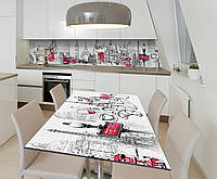 Наклейка 3Д виниловая на стол Zatarga «Европейский маршрут» 650х1200 мм для домов, квартир, столов, кофейн,